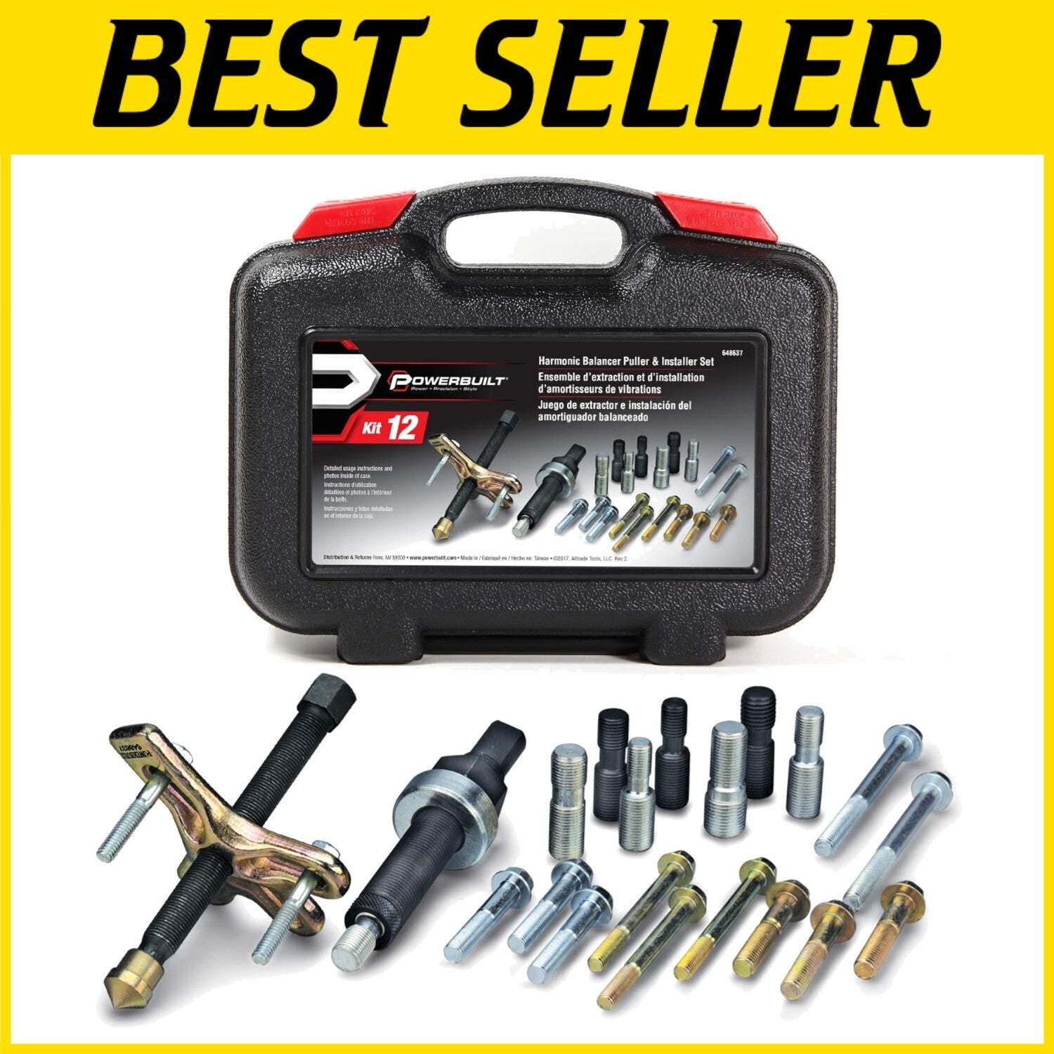 Automotive Harmonic Balancer Removal and Installation Tool Set - 22 Pieces