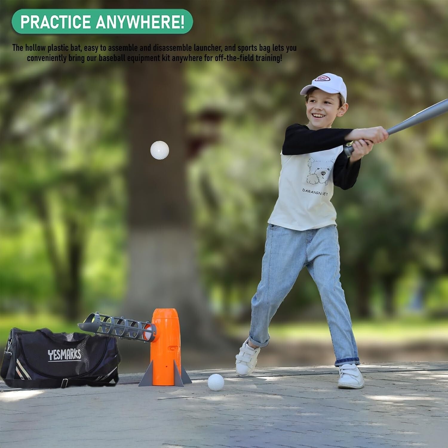 Auto Baseball Pitching Machine with Bat & 10 Balls - Perfect for Young Players