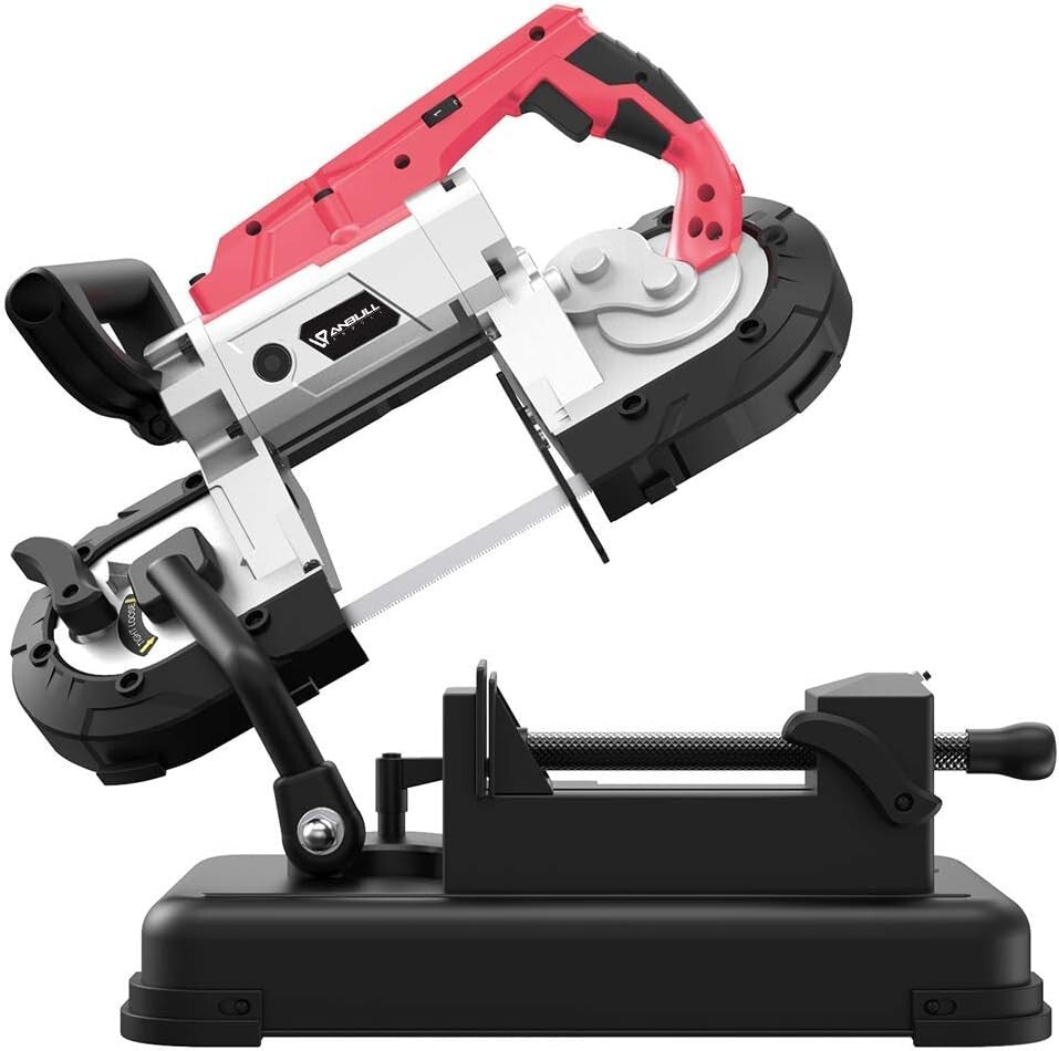 Cut with Precision: Upgraded Portable Band Saw with LED Spotlight & Alloy Base