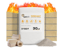 Load image into Gallery viewer, Fireproof 30 lbs Castable Cement Mix - 3110°F Thermal Insulation for Fireplaces