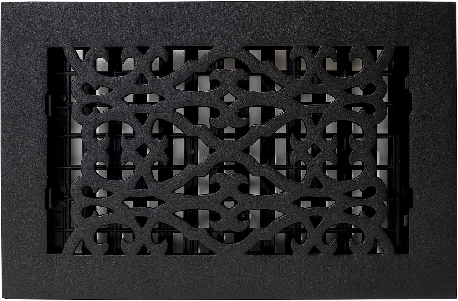 Elegant Victorian Floor Register, 6x10 in Cast Iron Black for Timeless Decor