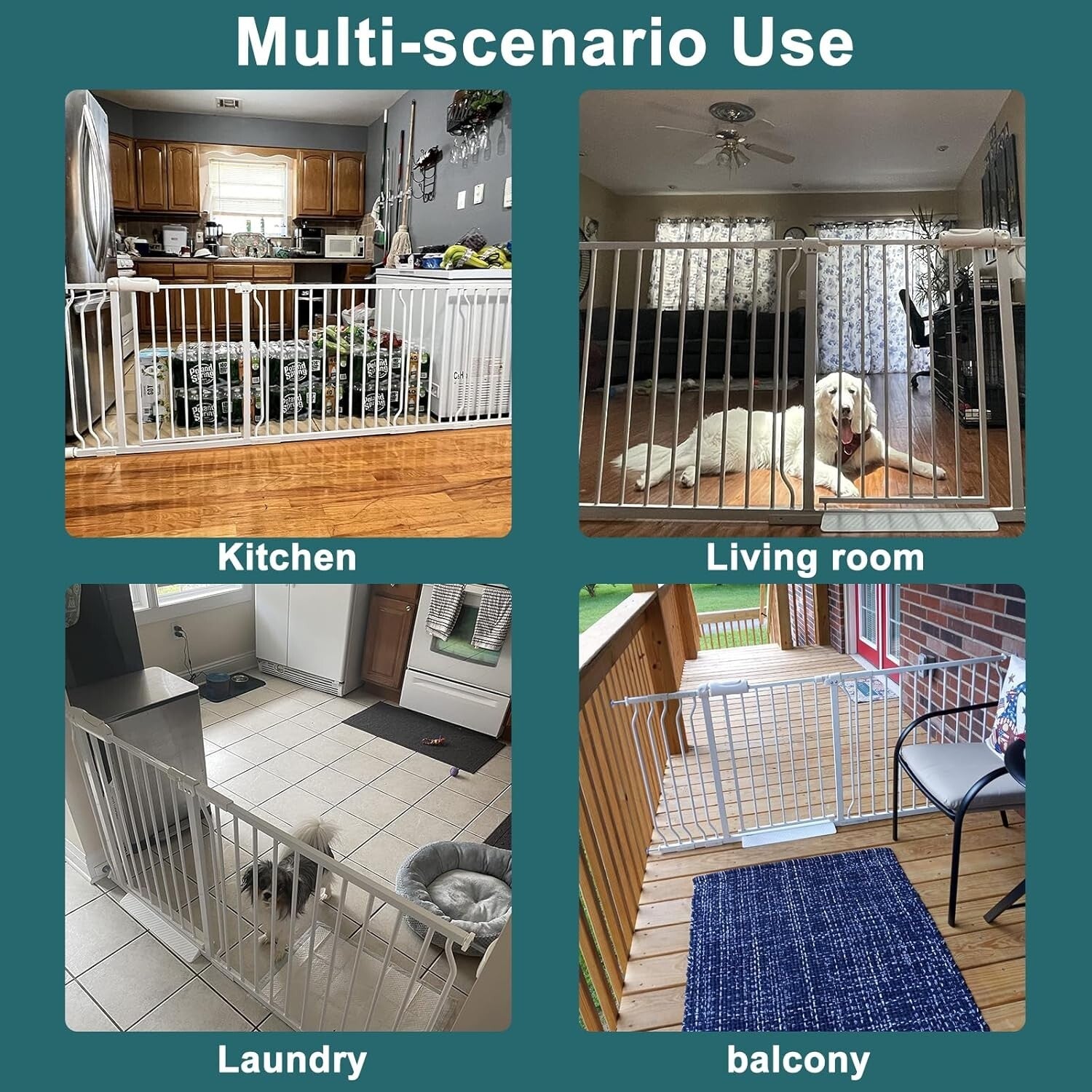 Stylish Pressure Mounted Child & Pet Gate – Fits Wide Openings 24-81 Inches