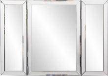 Load image into Gallery viewer, Tri-Fold Portable Vanity Mirror with Beveled Edges - Elegant Tabletop Design