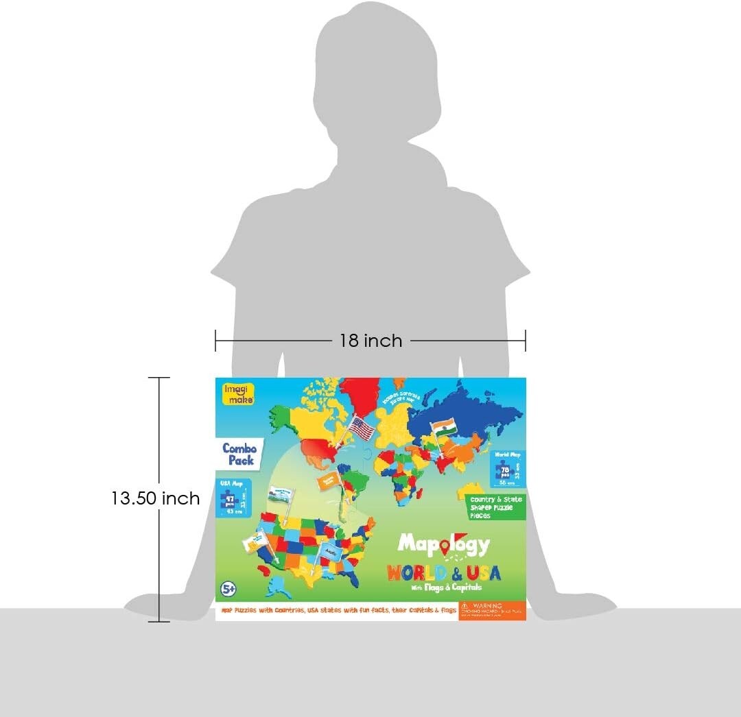 Educational Map Puzzle with Country-Shaped Pieces - Perfect Gift for Ages 5-13