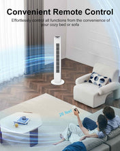 Load image into Gallery viewer, 30" Modern Bladeless Tower Fan: Remote Control &amp; 3 Wind Modes for Home Comfort
