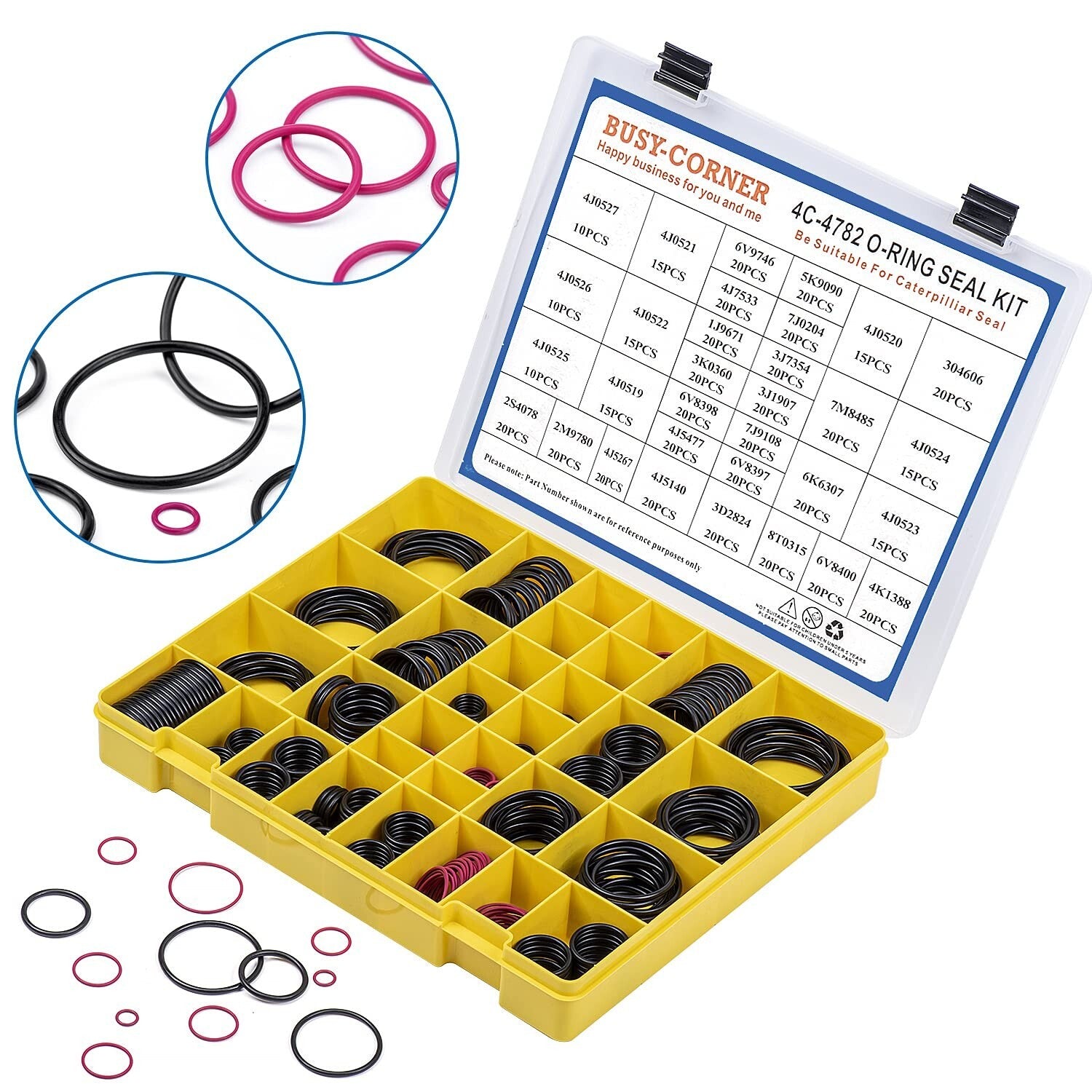 Durable Nitrile 90D O-Ring Kit - 32 Parts for CAT Excavator Hydraulic Fittings