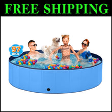 Load image into Gallery viewer, Large 510 Gallon Foldable Dog Pool with Anti-Slip Surface - Ideal for Summer Fun