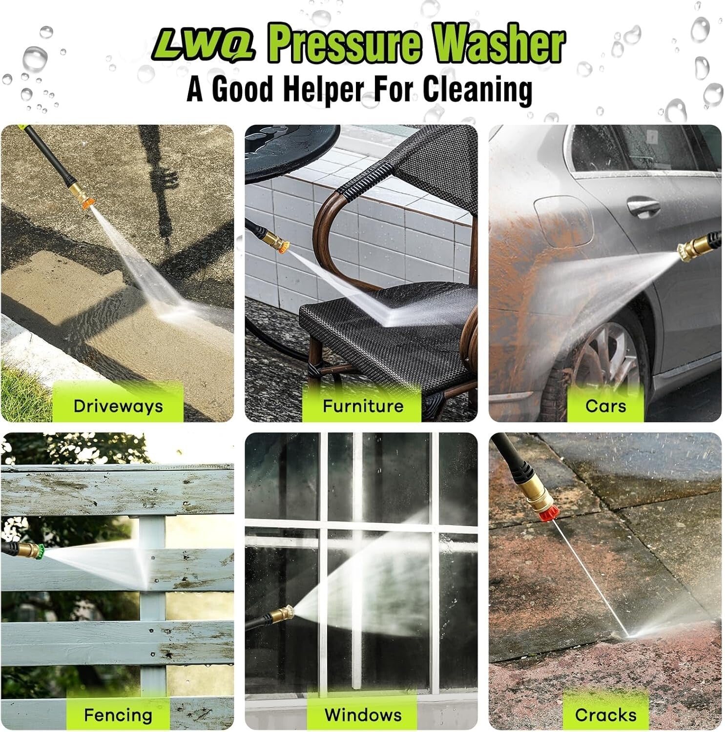 Versatile Pressure Washer 2.5 GPM for Home Cleaning - With Foam Cannon & Storage