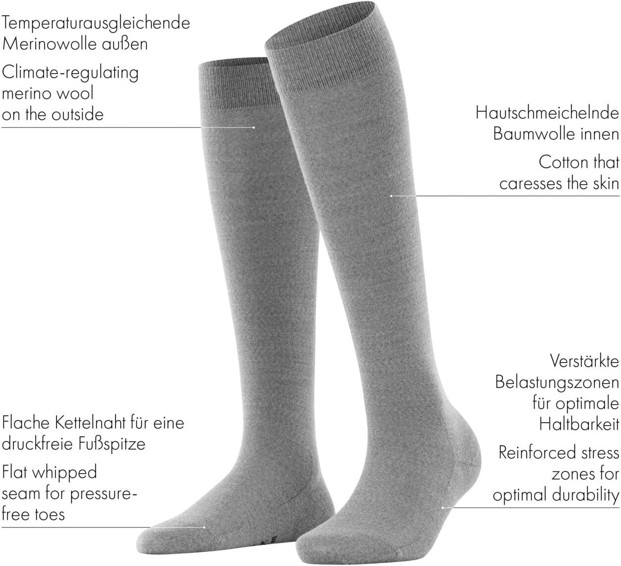 Soft merino wool knee-high socks for women - Chic Style & Everyday Comfort