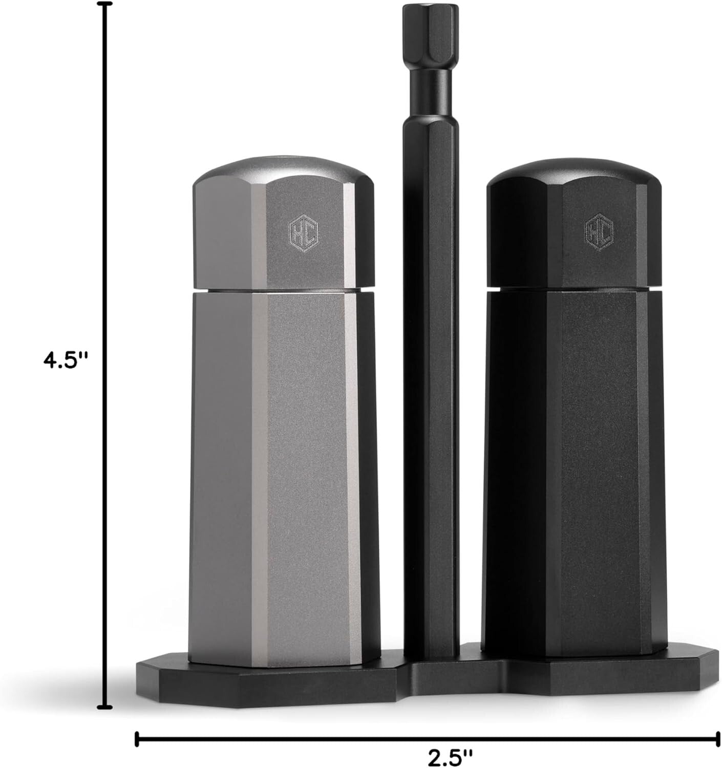 Premium Stainless Steel Salt and Pepper Mill Set with Adjustable Burr Grinder