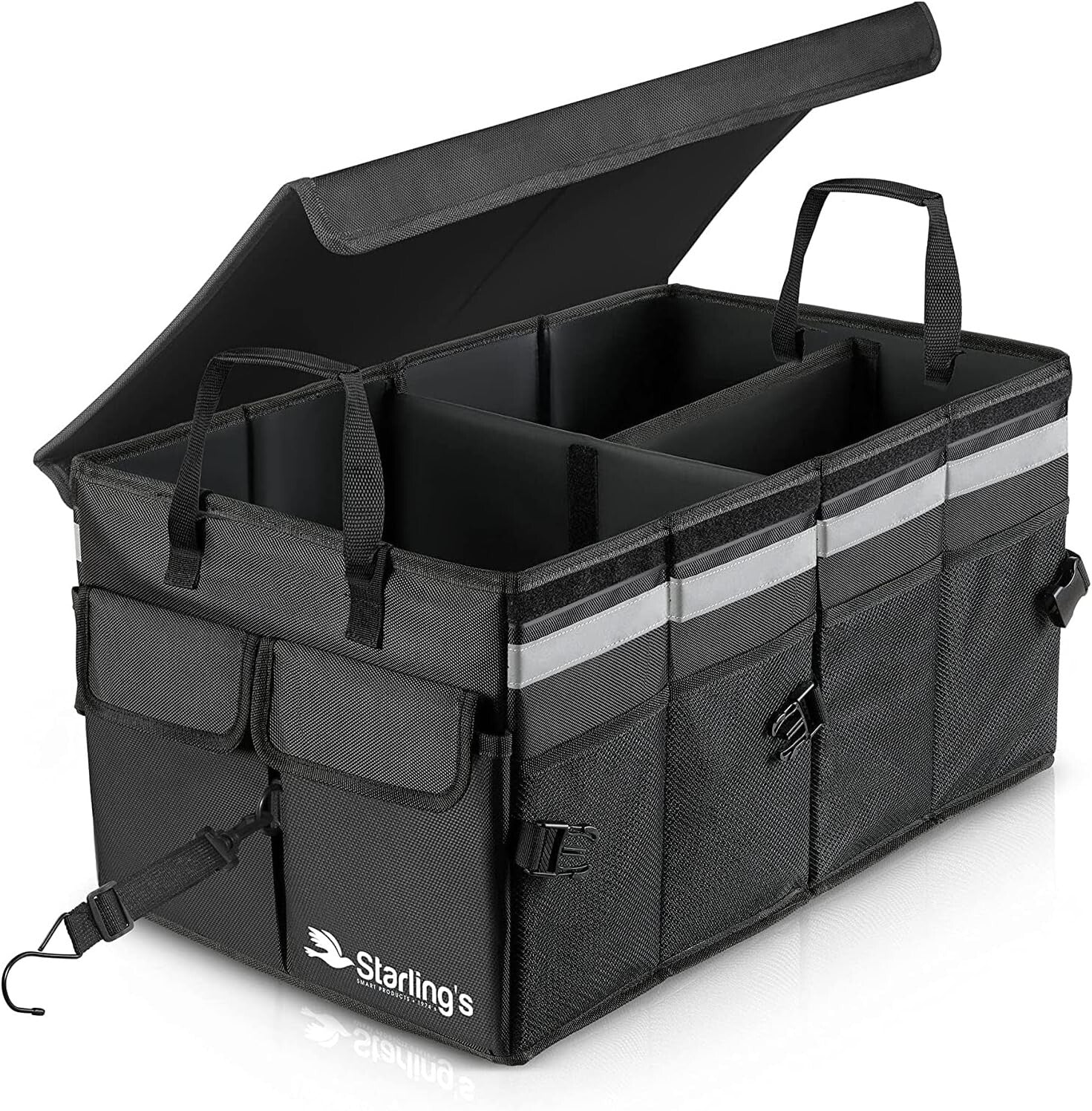 Premium Polyester Car Trunk Storage Organizer - Non-Slip, Insulated, Lightweight