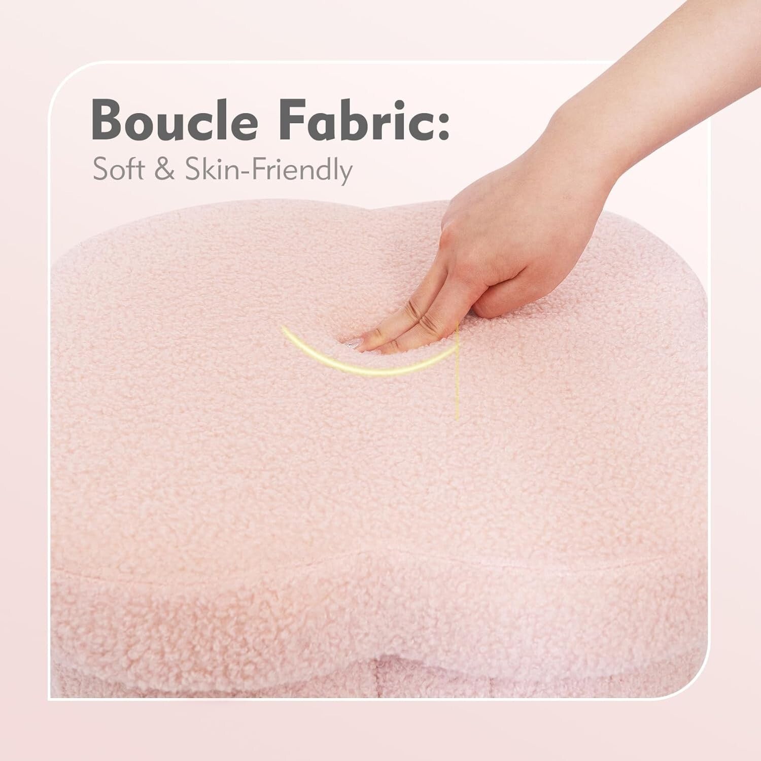 Elegant Boucle Footrest with Hidden Storage - 15" Flower-Shaped Cube Ottoman