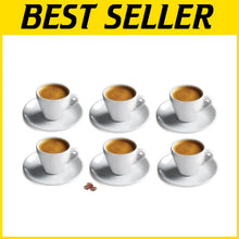Load image into Gallery viewer, Classic Italian White Porcelain Espresso Cups Set of 6, 2 oz. - Durable &amp; Ele...