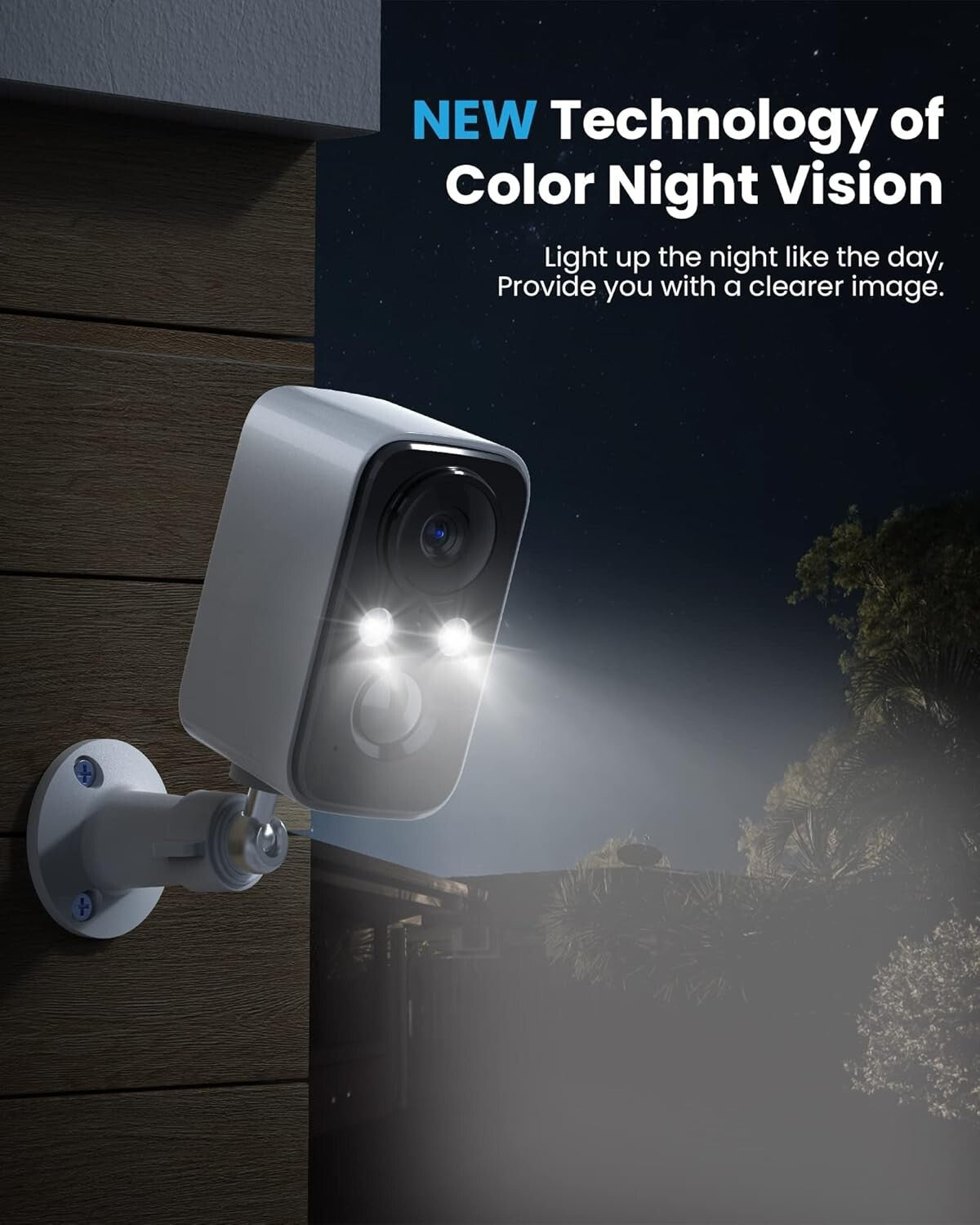 Advanced Wireless Security Camera Set with Color Night Vision & Alarms - 2Packs
