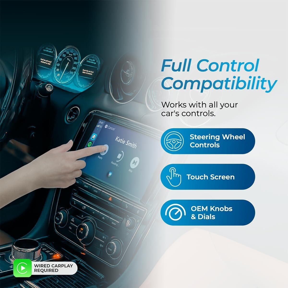 Fast Wireless CarPlay Dongle – Easy Bluetooth Setup with USB-A and USB-C Cables