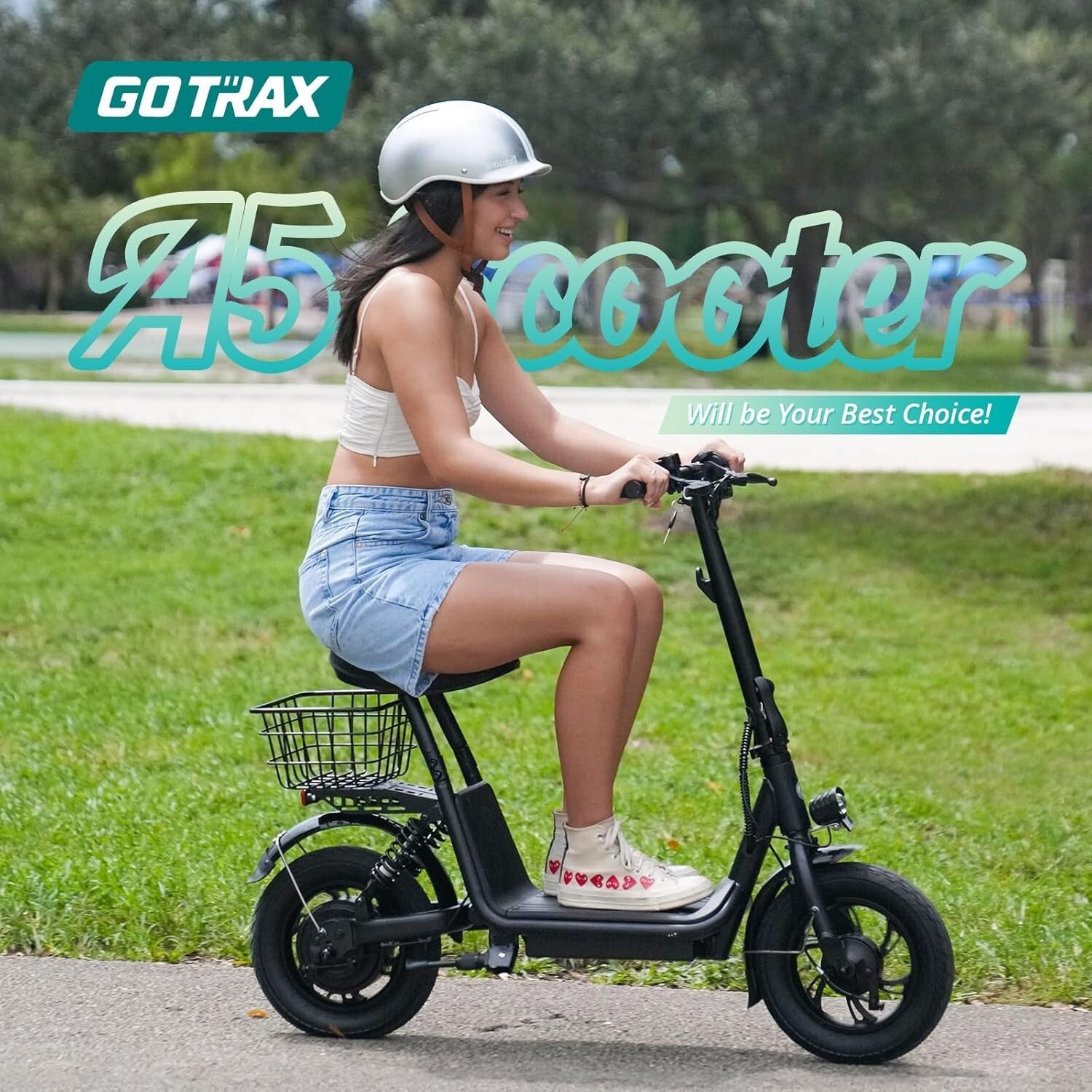 Effortless Commuting: 12" Pneumatic Tire Electric Scooter with Seat for Adults