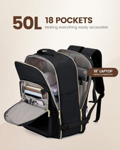 Load image into Gallery viewer, Black Business Weekender Backpack with 18 Inch Laptop &amp; Organizational Cubes