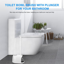 Load image into Gallery viewer, White Toilet Cleaning Set: 3-Piece Brush &amp; Plunger with Convenient Caddy
