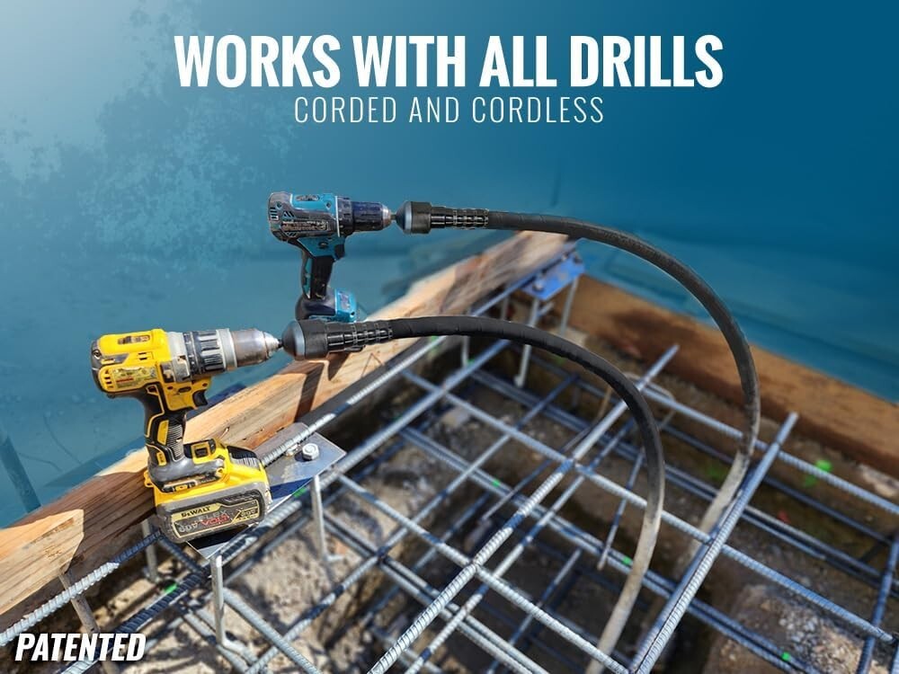 Drill-Powered 5-Foot Concrete Vibrator by TEMCo - Lightweight & Affordable