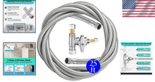 Load image into Gallery viewer, High-Quality 25' Stainless Steel Ice Maker Water Line with Splitter &amp; Attachment