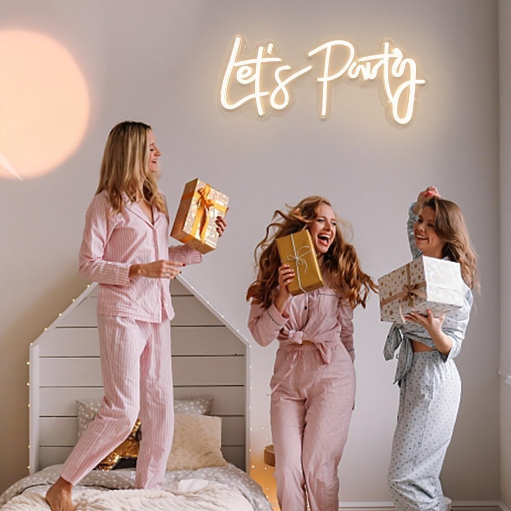 Dimmable LED Let's Neon Sign 23"X10" - Perfect for Events & Celebrations