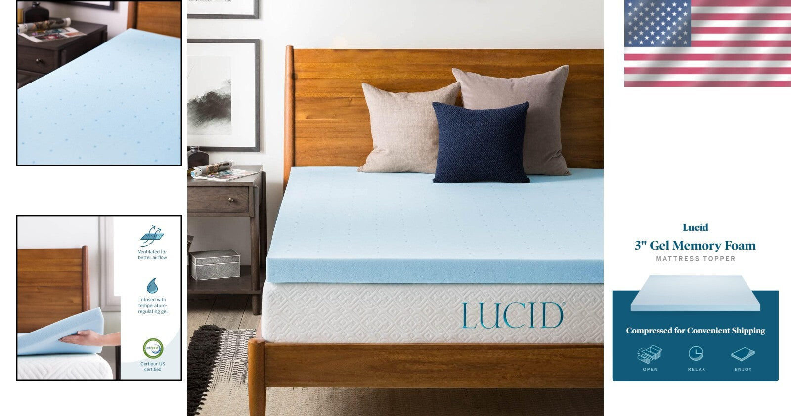 Enhance Sleep with 3-Inch King Gel Memory Foam Topper - Plush & Comfortable