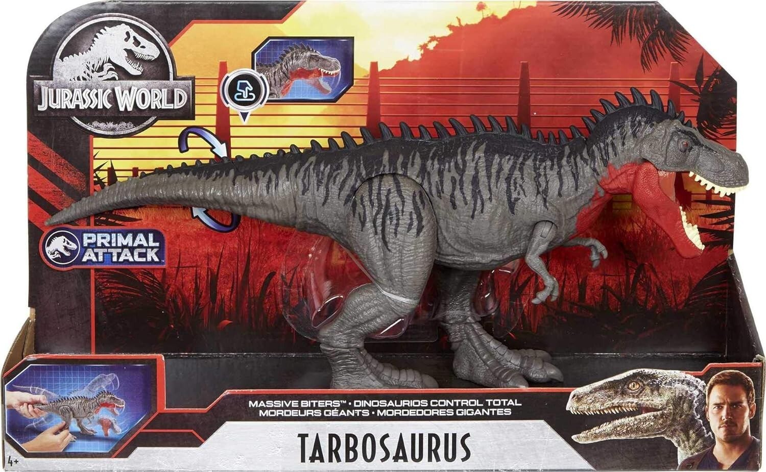 Interactive Jurassic World Tarbosaurus Dinosaur Action Figure - Chomping Motion