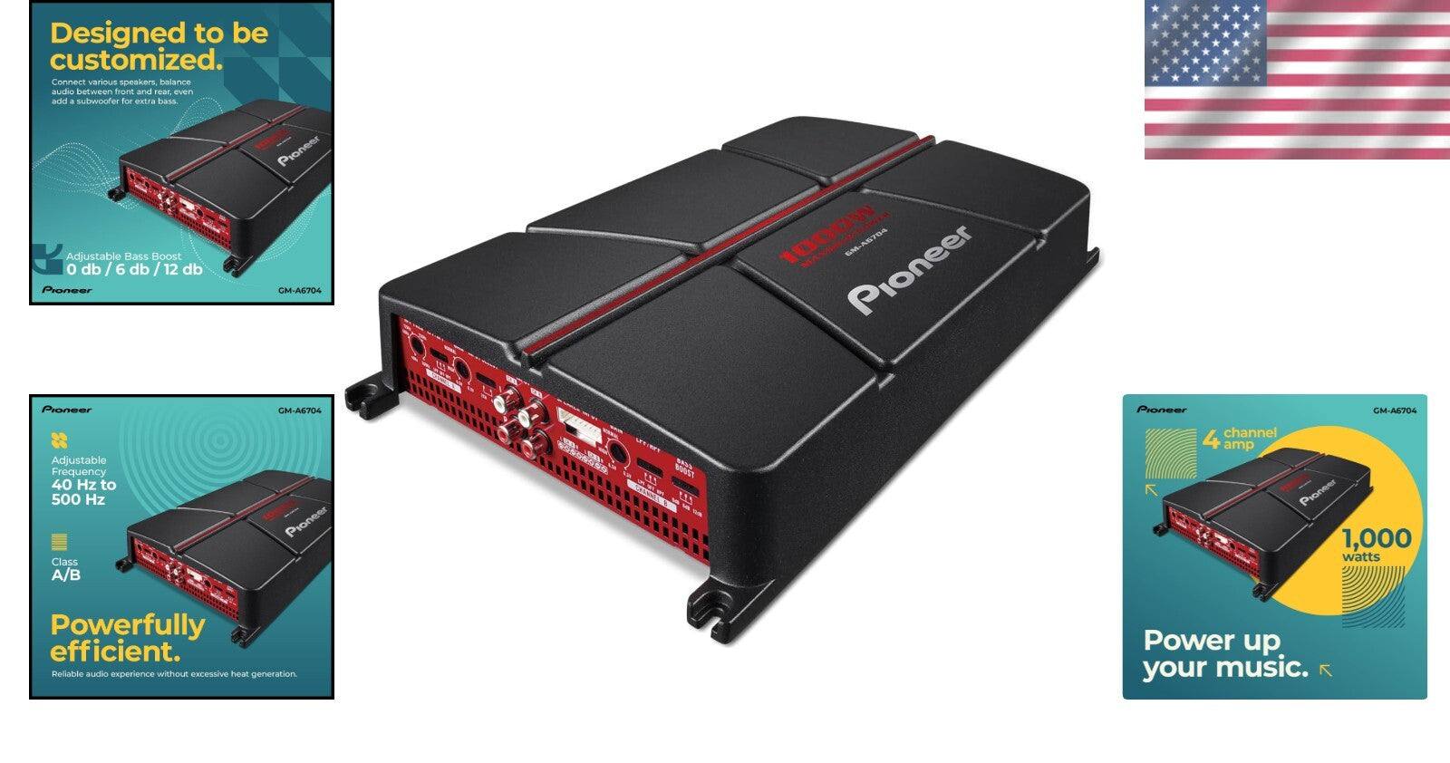 Dynamic 4-Channel Amplifier - 1000 Watts Max Power for Ultimate Car Audio