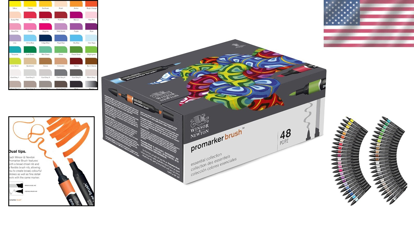 Essential 48-Count ProMarker Art Marker Set - Perfect for Drawing & Illustration