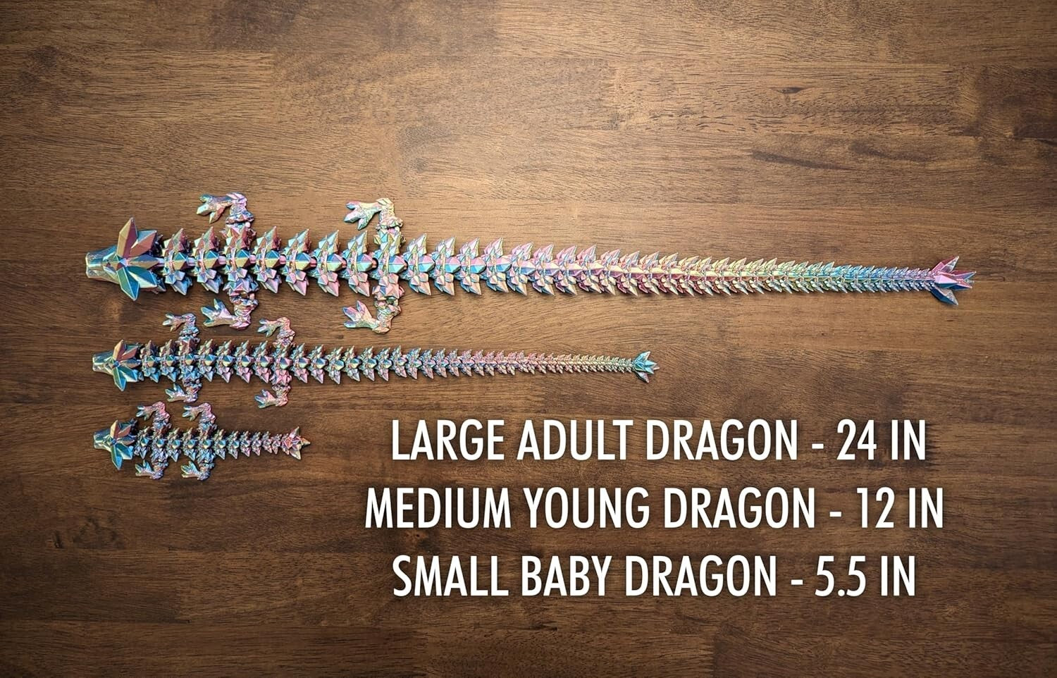 Vibrant 24" Articulated Crystal Dragon - Durable 3D Printed Eco-Friendly Design