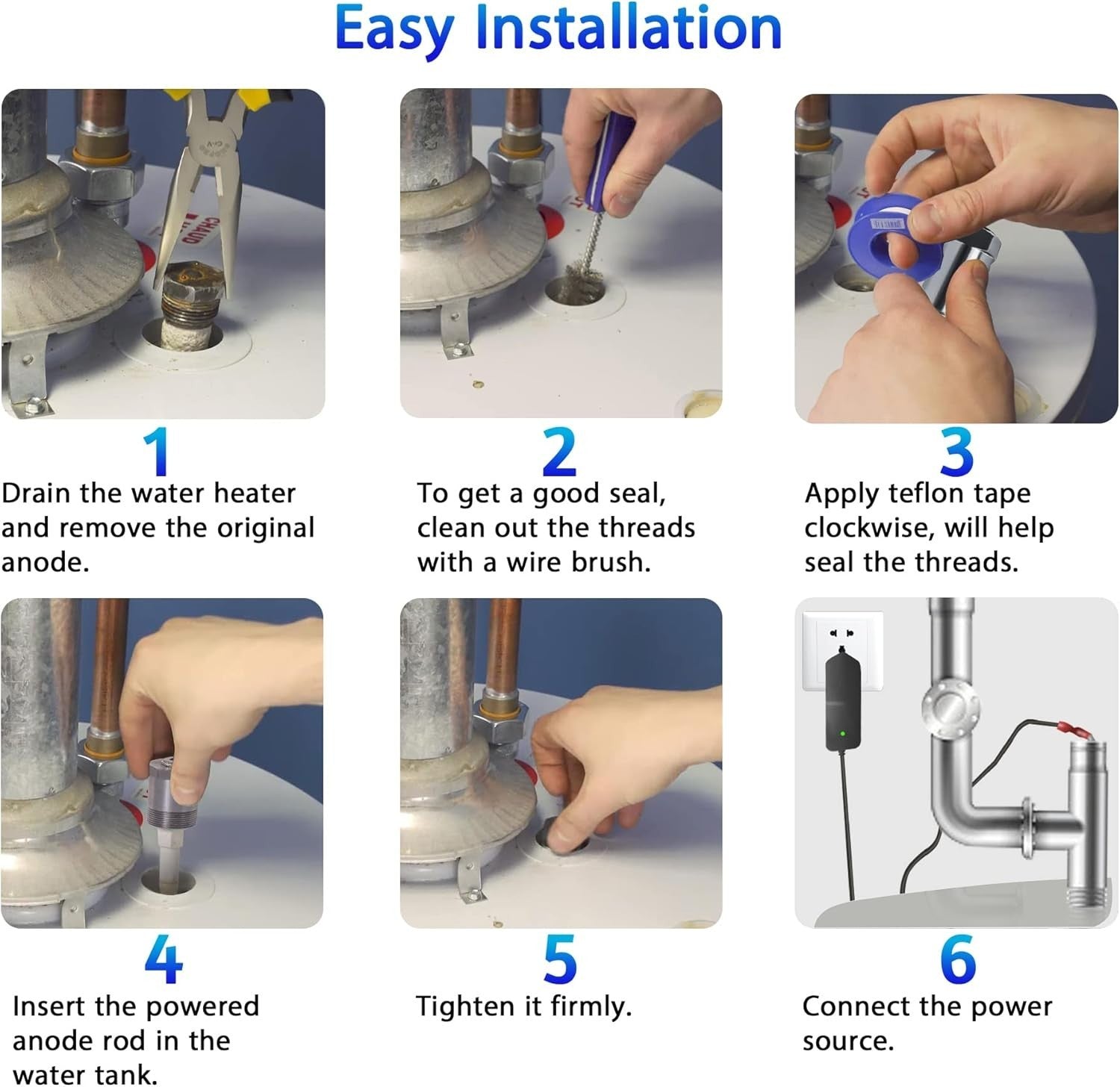 Corrosion-Resistant Electric Anode Rod for Enhanced Water Quality - 9.4 Inches