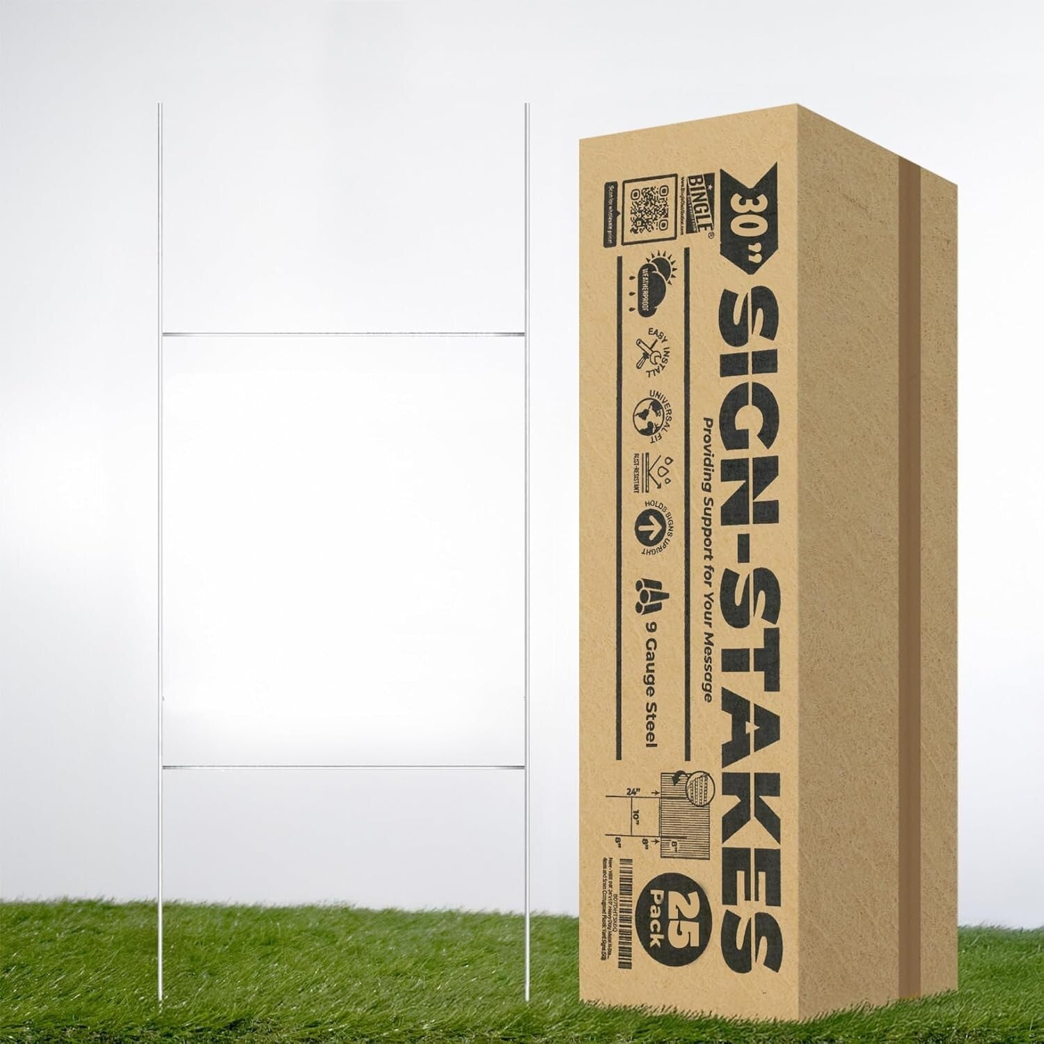 Heavy-Duty 30" Wire Stakes for Lawn Signs - Ideal for Realtors & Campaigns