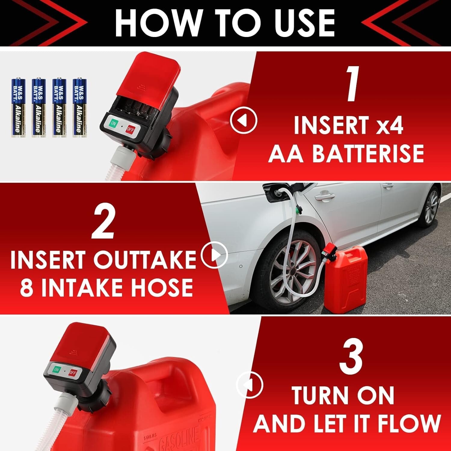 Efficient Fuel Transfer Pump – Delivers 2.4 GPM with Long Hose & Quiet Operation