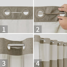 Load image into Gallery viewer, No Hooks Linen Shower Curtain with Snap-in Liner for Effortless Shower Styling