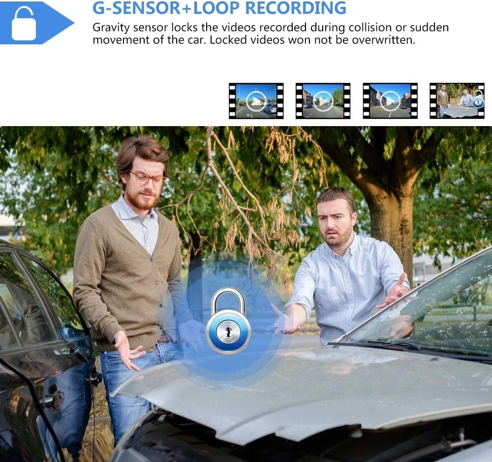 10-Inch Full HD Touchscreen Mirror Dash Cam - Waterproof Dual Lens with G-Sensor