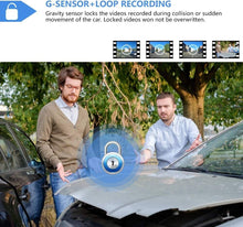 Load image into Gallery viewer, 10-Inch Full HD Touchscreen Mirror Dash Cam - Waterproof Dual Lens with G-Sensor