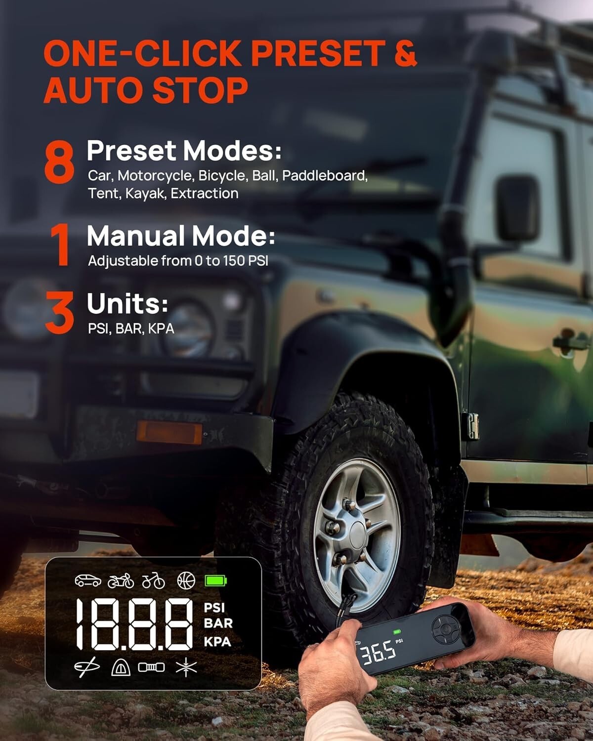 All-in-One High-Performance Paddle Board & Tire Inflator - Fast Inflation