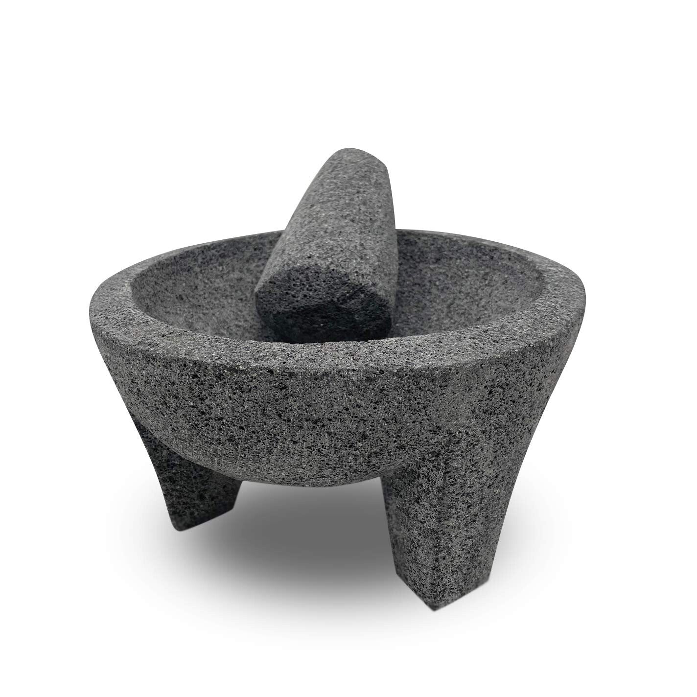 Culinary Craftsmanship - 8.6-Inch Molcajete Mortar and Pestle in Lava Stone
