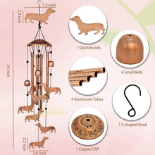 Load image into Gallery viewer, Weather-Resistant Dachshund Dog Wind Chimes - Adjustable Decor for Outdoors