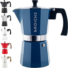 Load image into Gallery viewer, Milano 9-Cup Stovetop Moka Espresso Maker - Modern, Safe &amp; Stylish in Blue