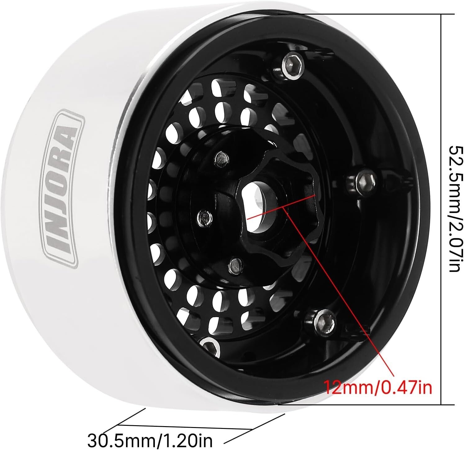 1.9" Beadlock Aluminum Wheel Rim with -10mm Offset for RC Crawler Performance