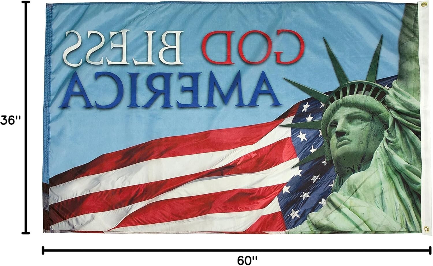 Heavy-Duty 3x5 Nylon Flag - God Bless America, Perfect for Outdoor Display