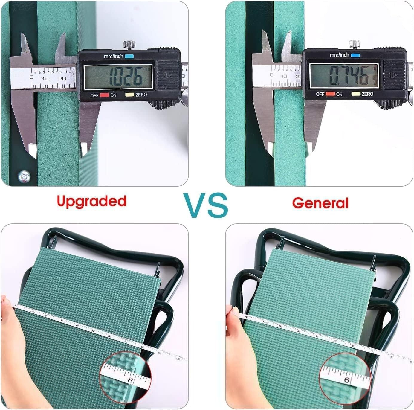 Extra-Wide Garden Kneeler with Weather-Resistant Frame & EVA Cushion - Green