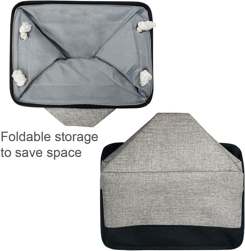Elegant 2-Pack Organizing Bins – 17x15x12 Inch Fabric Baskets with Rope Handles