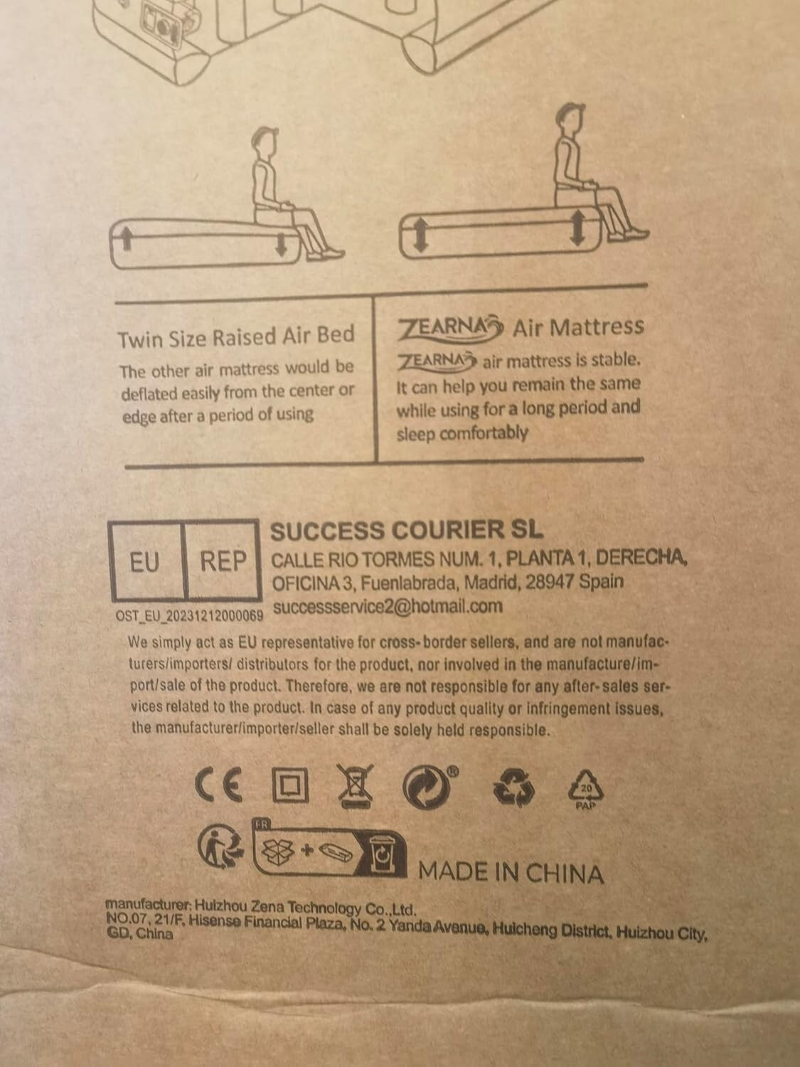 Portable Blow Up Mattress with Slip-Resistant Base - Ideal for Camping & Guests