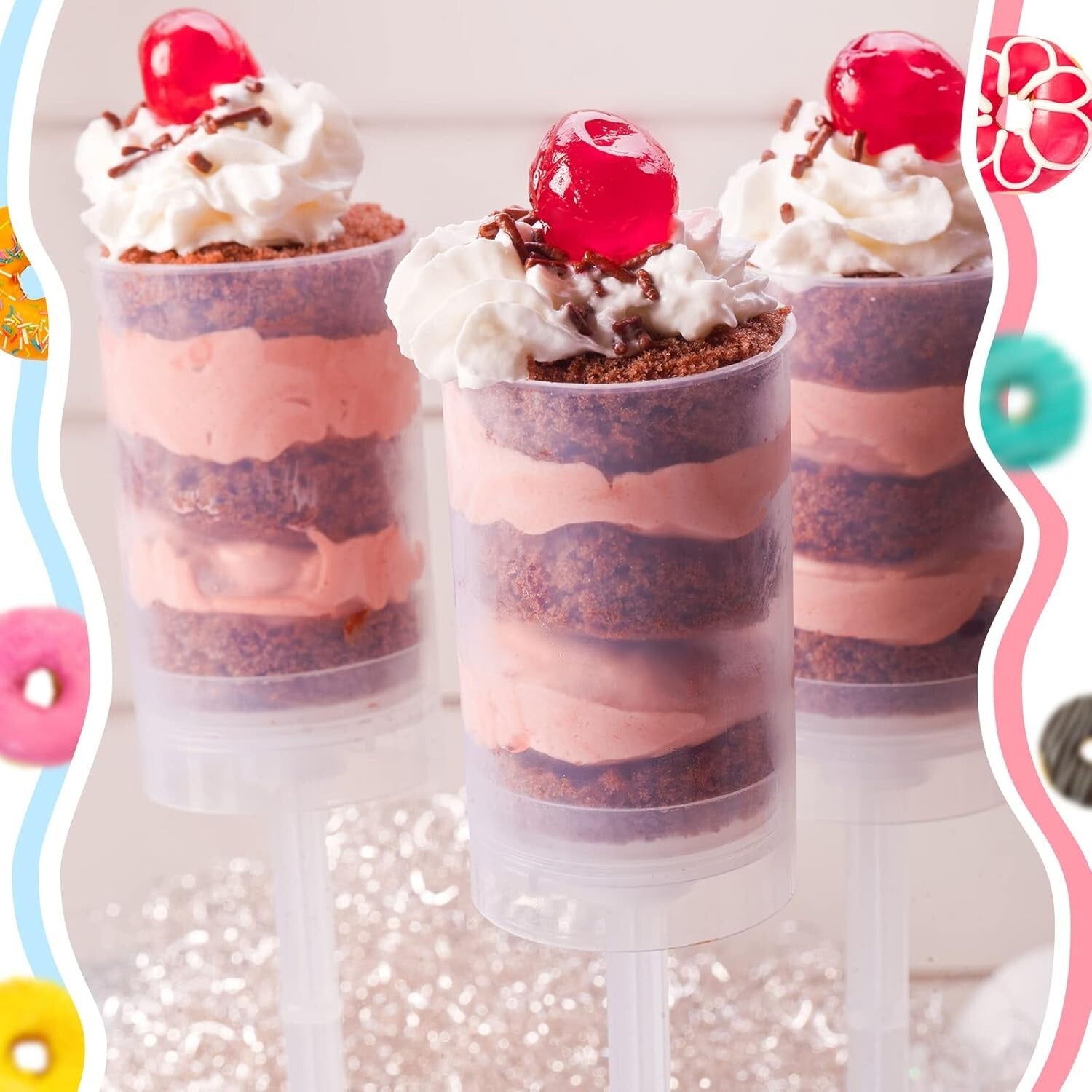 Elegant Push Pop Containers: 200-Pc Clear Dessert Shooter Kit for Parties