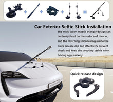 Load image into Gallery viewer, Aviation Grade Aluminum Car Mount with 44-Inch Selfie Stick for Action Cameras