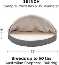Load image into Gallery viewer, Burrowing Cave Style 35" Orthopedic Dog Bed - Perfect for Dogs up to 50 lbs