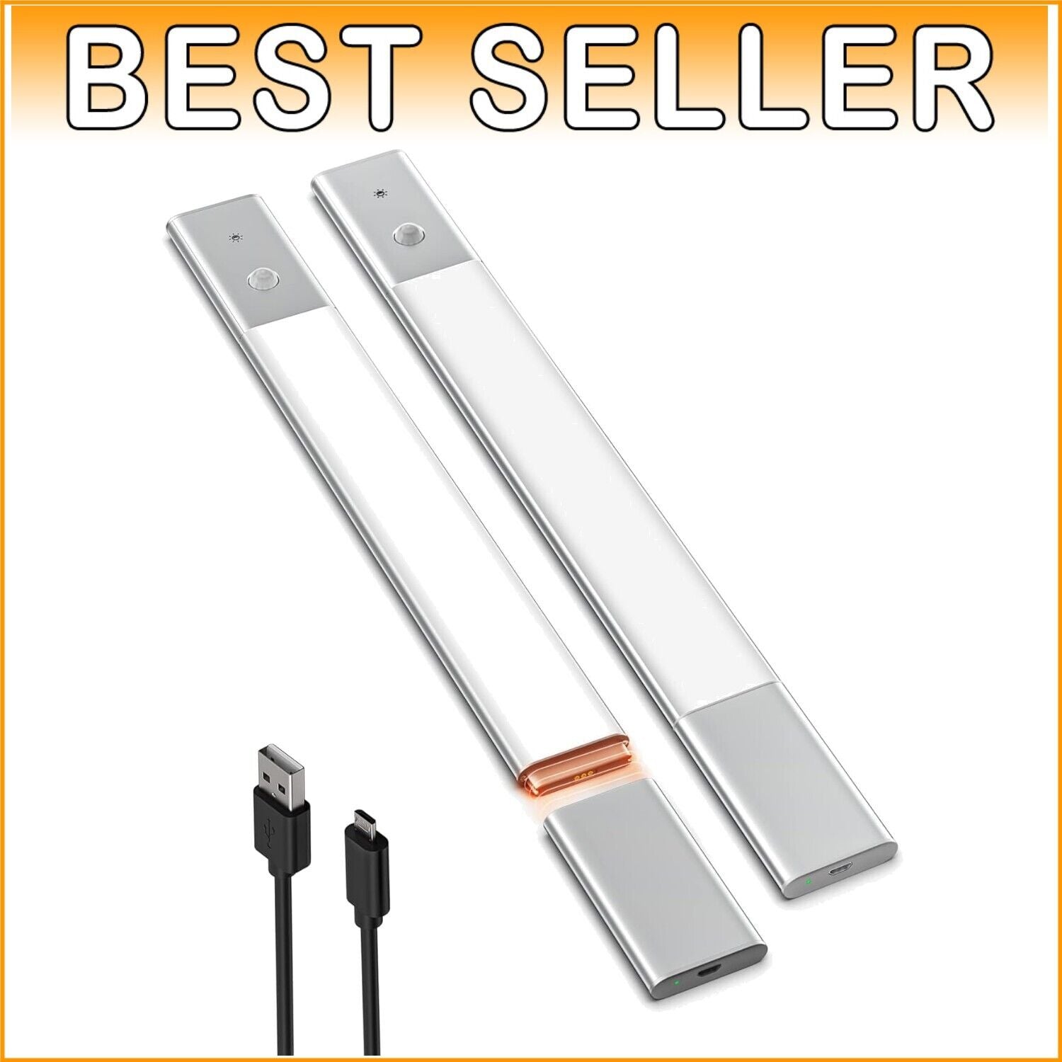 48 LED Wireless Motion Sensor Under Cabinet Light - Rechargeable & Touch Control