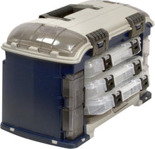 Load image into Gallery viewer, Compact Angled Fishing Tackle Box with 3 Stowaway Boxes - Ideal for Outdoors